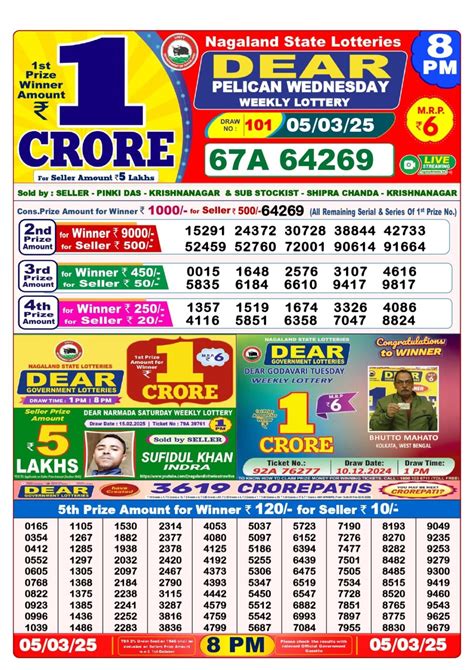 lottery sambad 5 tarike|Lottery Sambad 5 Tarikh 1 PM .